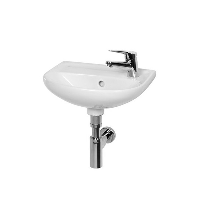 Small wall-mounted sink JIKA Lyra Plus, 400 x 310 mm, (mixer hole on the right)