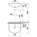 Wall-mounted sink JIKA Lyra Plus, 550 x 450 mm, (mixer hole in the center)