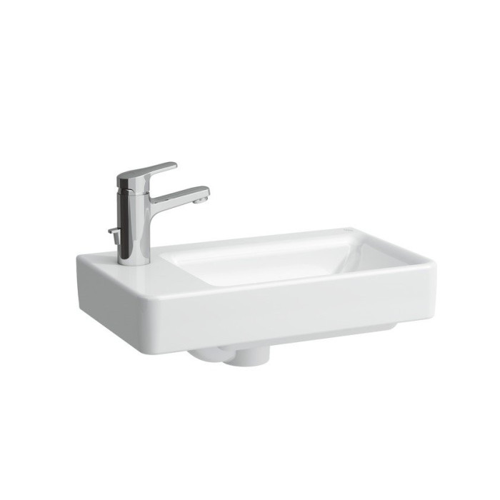 Asymmetrical wall-mounted sink LAUFEN Pro S, 480 x 280 mm (faucet hole on the left)