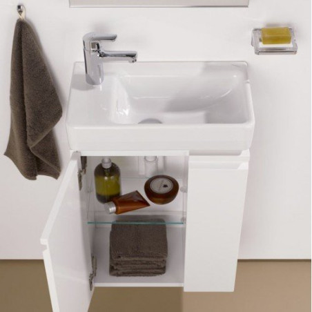 Asymmetrical wall-mounted sink LAUFEN Pro S, 480 x 280 mm (faucet hole on the left)