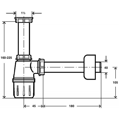 Сифон для раковины с отстойником, без вентиля VIEGA 1 1/2"" x 40 мм, 119270