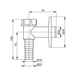 ALCA PLAST top-mounted siphon for washing machine, chrome-plated