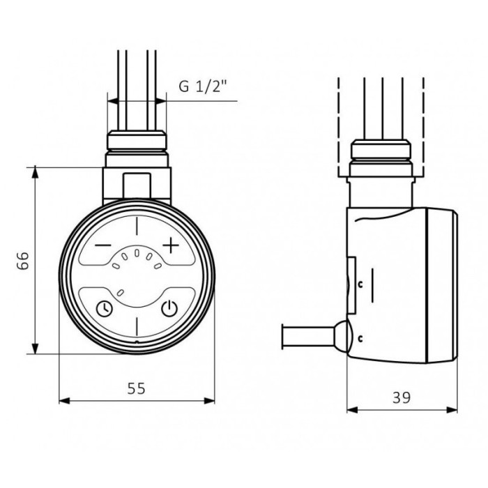 Heating element with a straight wire and plug for electrical socket TERMA MOA