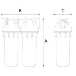 Filtri korpus topelt ATLAS FILTERS DPD 1/2""