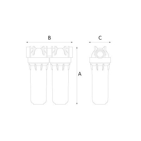 Filtri korpus topelt ATLAS FILTERS DPD 1/2""