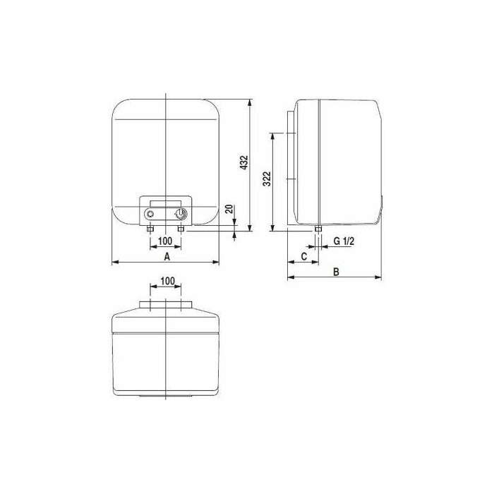 Elektriline veesoojendi BAXI SR 515 SL, 15 l kraani all
