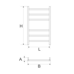Stainless steel electric dryer-ladder with heating element MEPA Plain 700-6