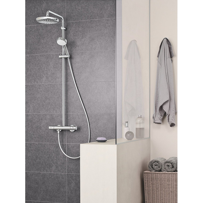 Termostaatiline dušisüsteem GROHE Tempesta Cosmopolitan 210 koos käsidušiga Tempesta 100