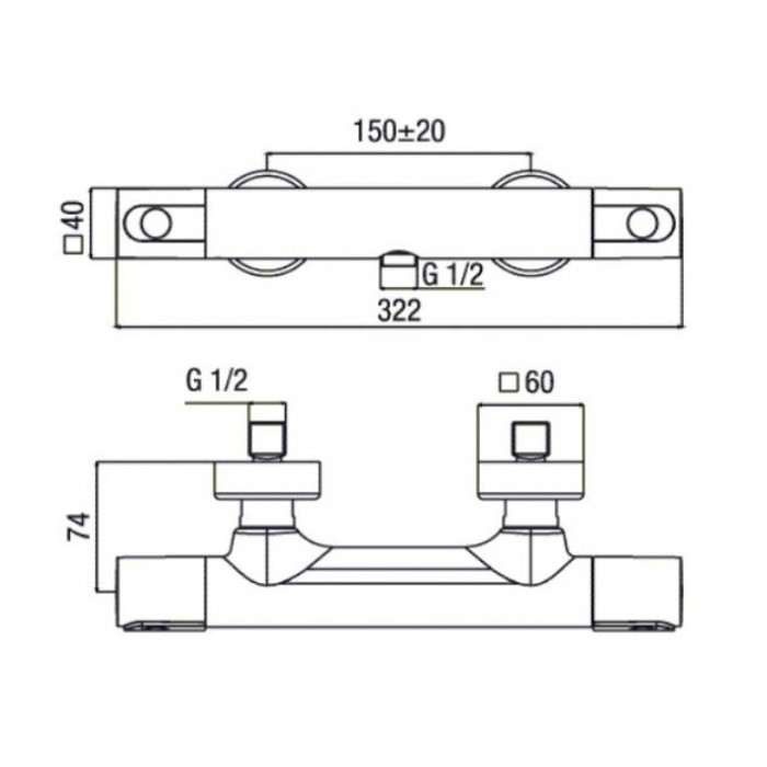 Thermostatic shower mixer ALPI Glam