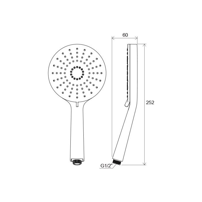 RAVAK Flat XXL shower head, 3 functions