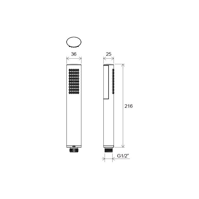 RAVAK Oval Mini shower head, 1 function
