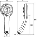 RAVAK shower head, 5 functions
