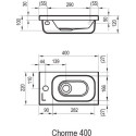 Умывальник мини RAVAK Chrome 400 x 220 мм, правый