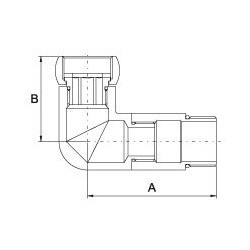 Угловое соединение хромированное (глянцевое) PROFACTOR 3/4"" x 1/2"" с гайкой MF
