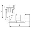 Угловое соединение хромированное (глянцевое) PROFACTOR 1"" x 1/2"" с гайкой MF