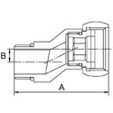 Chrome-plated (shiny) eccentric connection fitting PROFACTOR 1"" x 1/2"" with a free nut MF