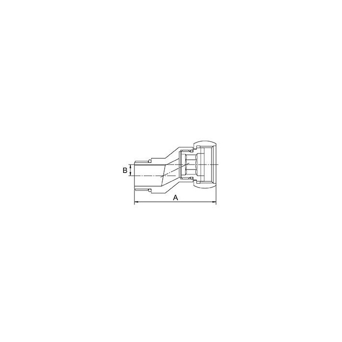 Chrome-plated (shiny) eccentric connection fitting PROFACTOR 1"" x 1/2"" with a free nut MF