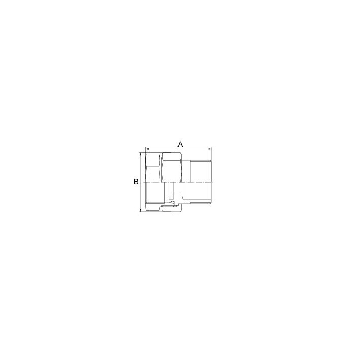 Соединение разборное хромированное (глянцевое) PROFACTOR 1/2"" x 1/2""