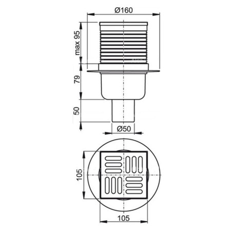 Vertical trap ALCA PLAST APV32 with "dry" siphon