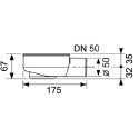 Madal sifoon TECEdrainline DN 50 horisontaalne