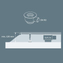 Standard siphon TECEdrainline 92 mm, horizontal