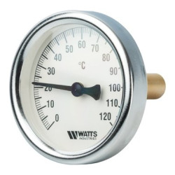Биметаллический термометр WATTS 63 мм, 0-120° C