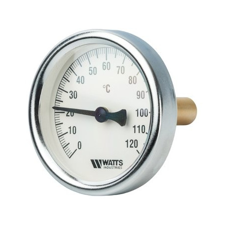 Биметаллический термометр WATTS 63 мм, 0-120° C