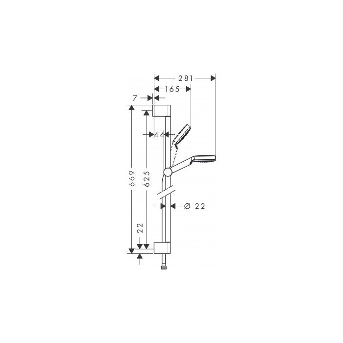 Наборы душевых стоек HANSGROHE Chrometta 1 JET, 26533400