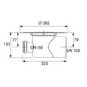 Horizontal trap TECEdrainpoint S DN 100 with "dry" siphon