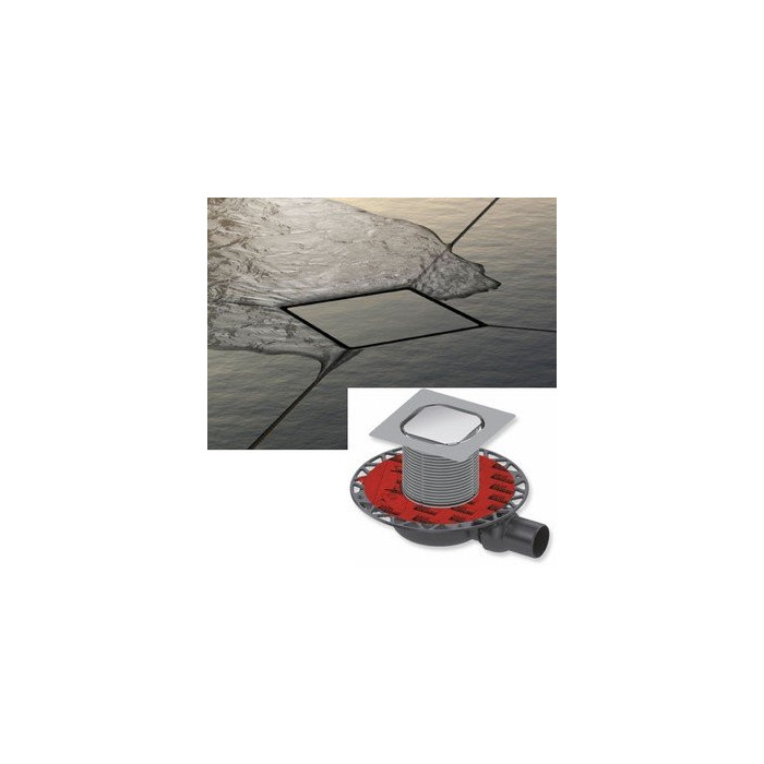 Stainless steel grates designed for natural stone adhesion TECEdrainpoint S, 100 x 100 mm