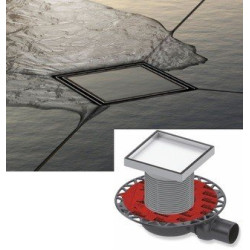 Roostevabast terasest restid on mõeldud kleepitavale plaadile ""plate"" TECEdrainpoint S, 150 x 150 mm