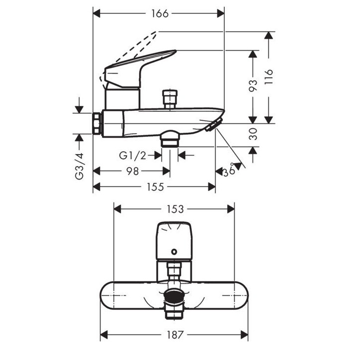 Vannitoa - dušisegisti HANSGROHE Logis, 71430000
