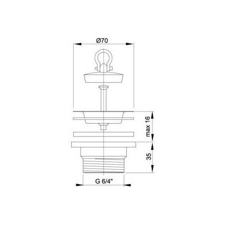 ALCAPLAST 1 1/2"" (35) sink siphon valve with plug