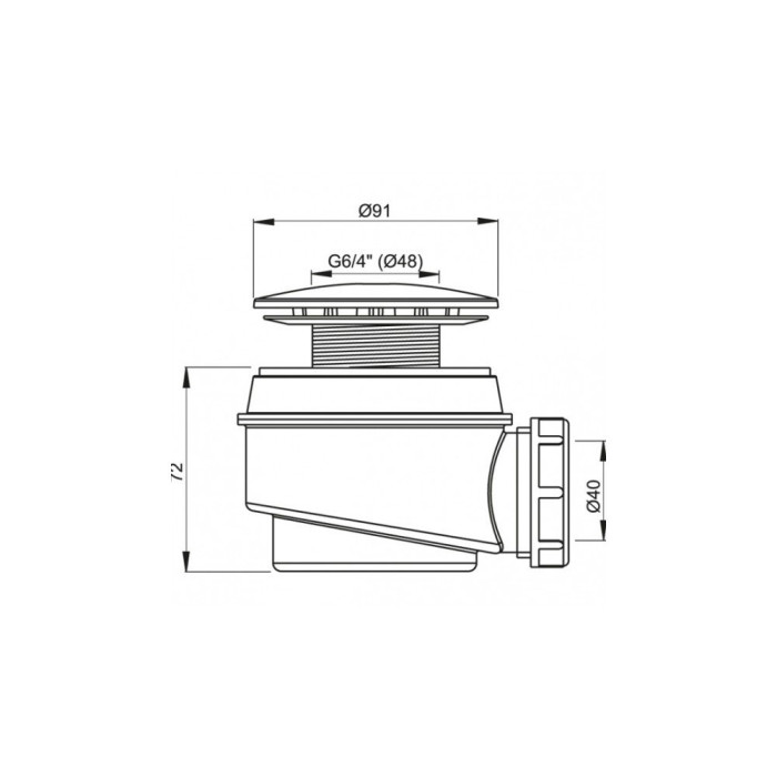 Alcaplast 90 mm siphon shower mat