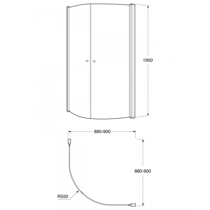 Shower cabin GUSTAVSBERG Pivot 90 x 90 cm