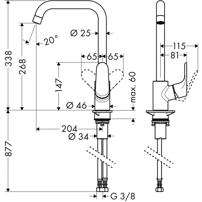 Kitchen faucet-sink with high lever HANSGROHE Focus, 31820000