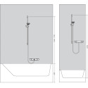 Thermostatic mixer HANSGROHE Ecostat Select with 90 cm shower stand Raindance Select S, 27037000