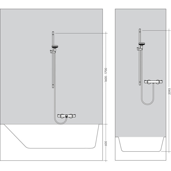 Termostaatiline segisti HANSGROHE Ecostat Select koos 90 cm dušipostiga Raindance Select S, 27037000