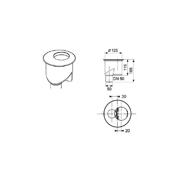 TECEdrainline DN 50 vertical siphon