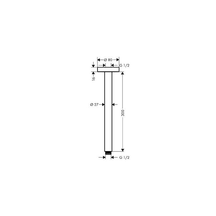 Ceiling shower holder HANSGROHE 30 cm, 27389000