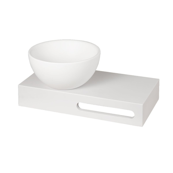 Stone mass washbasin PAA Do Silk, white, 220 mm