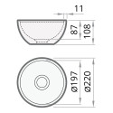Stone mass washbasin PAA Do Silk, white, 220 mm