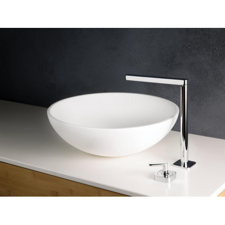 Stone mass washbasin PAA Round On Silk, white, 410 mm