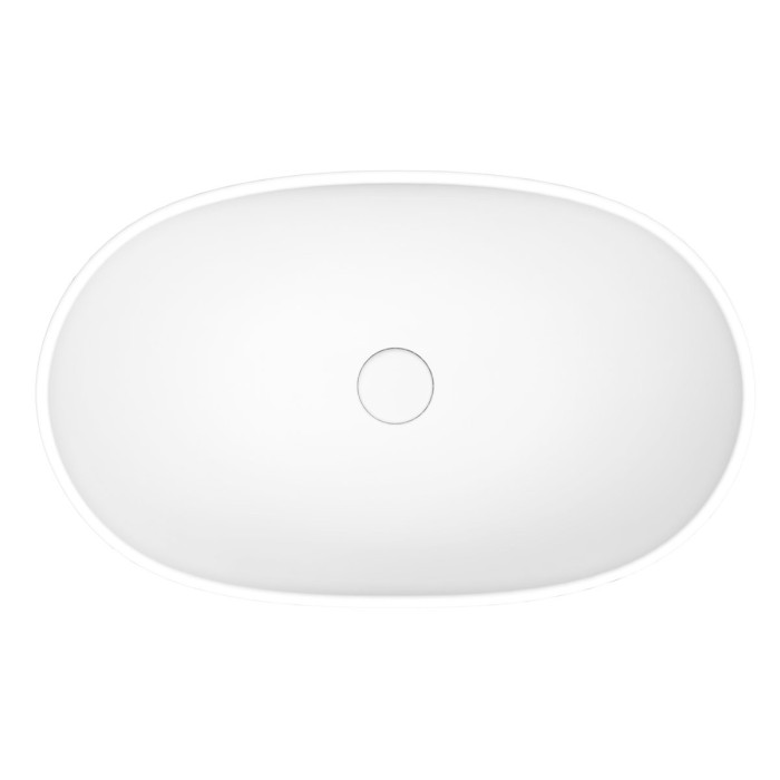 Stone composite washbasin PAA Amore Silk, white, 600 x 370 mm