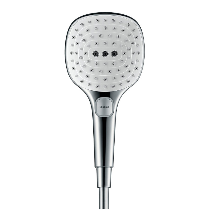 Dušipea HANSGROHE Raindance Select E 120 3 jet Ecosmart, valge / kroom, 26520400