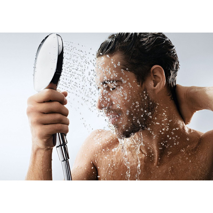 Dušipea HANSGROHE Raindance Select E 120 3 jet Ecosmart, valge / kroom, 26520400