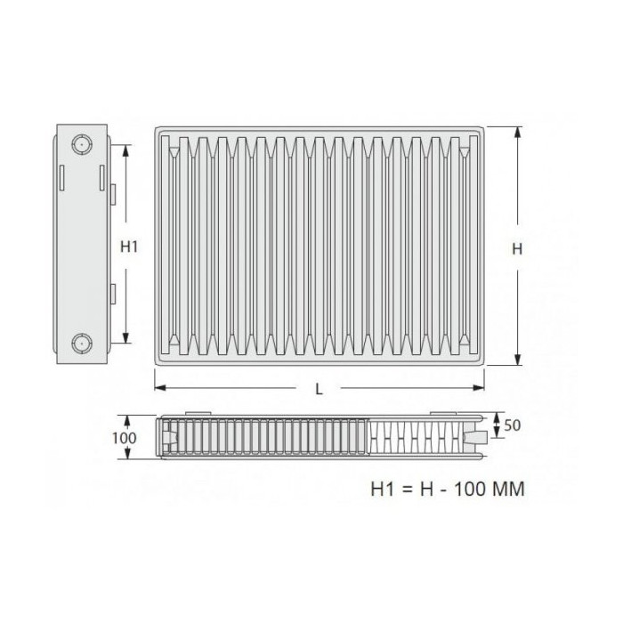 Радиатор нижней подачи KERMI FTV 22 x 500 x 1100