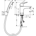 Washbasin mixer with pop-up waste and bidet shower HANSGROHE Focus 31927000