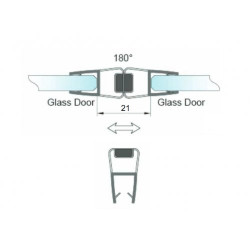 Frameless shower cabin seal with magnet RUBBER 1900 mm, your