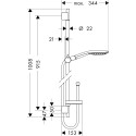 Shower stand sets HANSGROHE Raindance select S150 / Unica's puro, with soap dish, 27803000